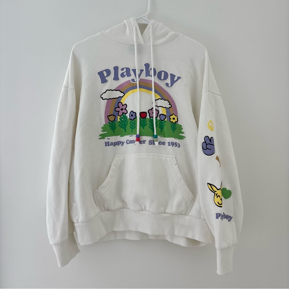 Playboy x PacSun white beaded hoodie